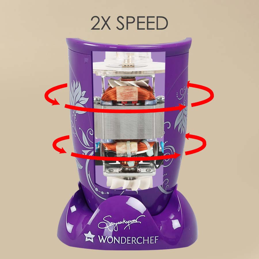 Nutri-blend Complete Kitchen Machine, 400W, 22000 RPM 100% Full Copper Motor, Mixer-Grinder, Blender, Chopper, Juicer, SS Blades, 4 Unbreakable Jars, 2 Years Warranty, Purple, Recipe Book By Chef Sanjeev Kapoor