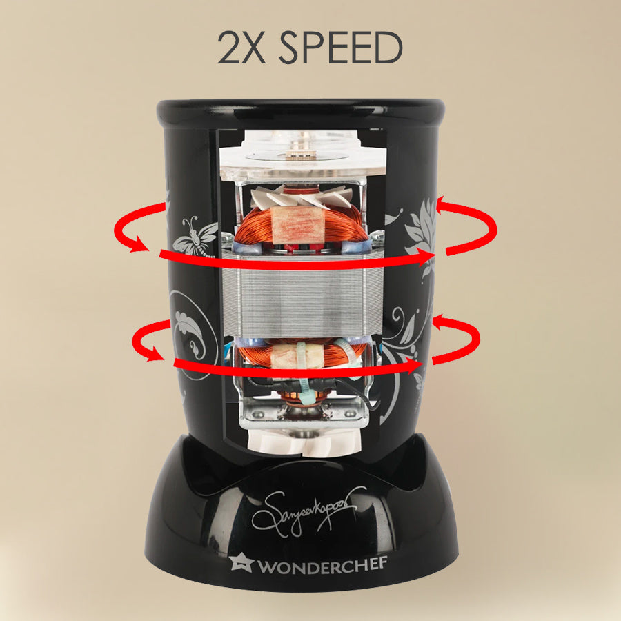 Nutri-blend Juicer, Mixer, Grinder, Smoothie Maker & Chopper | Complete Kitchen Machine | 22000 RPM Blender, Chopper, Juicer | 500W 100% Full Copper Motor | SS Blades | 4 Unbreakable Jars | 2 Years Warranty | Recipe Book By Chef Sanjeev Kapoor | Black