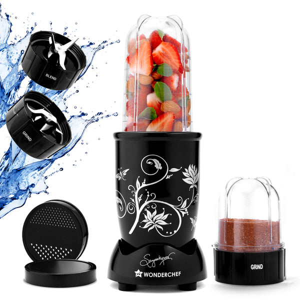 Nutri-blend 500W Juicer Mixer Grinder | Smoothie Maker Blender | 22,000 RPM Full Copper Motor | 2 Unbreakable Jars | Free Recipe Book by Chef Sanjeev Kapoor | 2 Year Warranty | Black