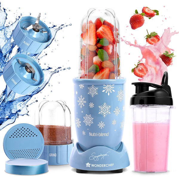 Nutri-blend Snowflakes | 22000 RPM | 100% Full Copper Motor | 2 Unbreakable Jars | Sipper Jar & Lid | Sharp Stainless-Steel Blades | 500W | 2-Year Warranty | Recipe book by Chef Sanjeev Kapoor