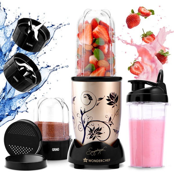 Nutri-blend Mixer Grinder Blender, Smoothie Maker, 3 Unbreakable Jars (Blending, Grinding, and Sipper Jar), 500W 22000 RPM 100% Full Copper Motor, SS Blades, 2 Year Warranty, Champagne