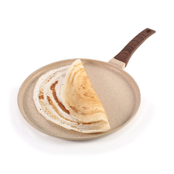 Wonderchef Renewed Duralife Die-cast 28 cm Dosa Tawa | 5 Layer Healthy Duramax Non-Stick Coating | Soft Touch Handle | Pure Grade Aluminium | PFOA Free | 1 Year Warranty