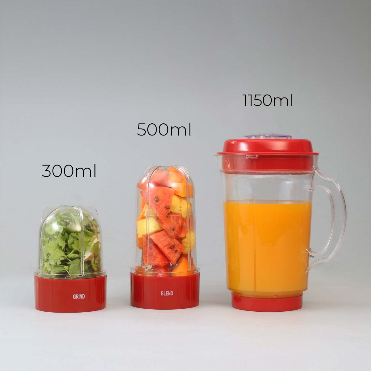 Nutri-blend Juicer, Mixer, Grinder, Blender & Smoothie Maker |500W 22000 RPM 100% Full Copper Motor | Stainless steel Blades | 3 unbreakable jars | 2 Years warranty | Recipe book by Chef Sanjeev Kapoor | Red
