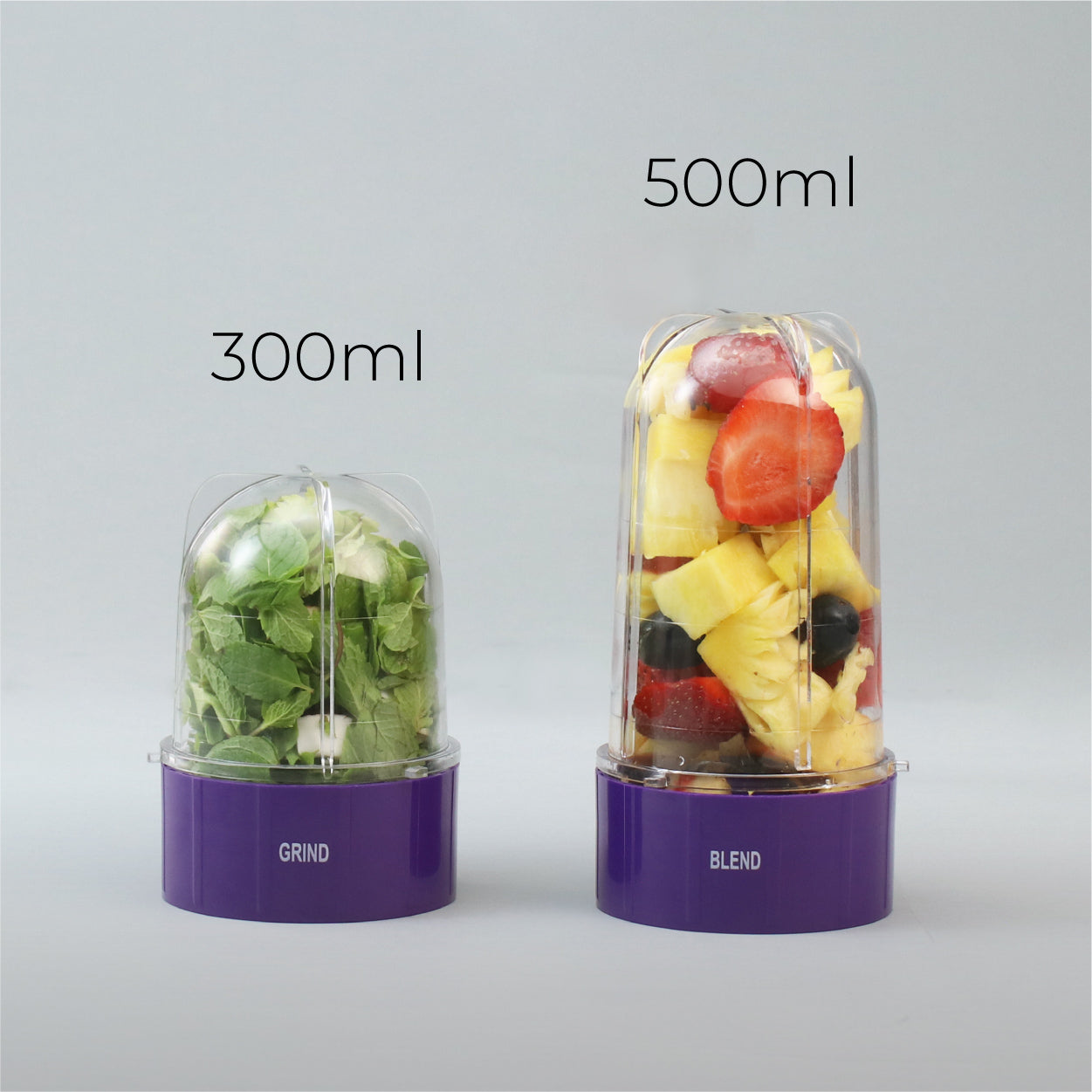 Nutri-blend 500W Juicer Mixer Grinder | Smoothie Maker Blender | 22,000 RPM Full Copper Motor | 2 Unbreakable Jars | Free Recipe Book by Chef Sanjeev Kapoor | 2 Year Warranty | Purple