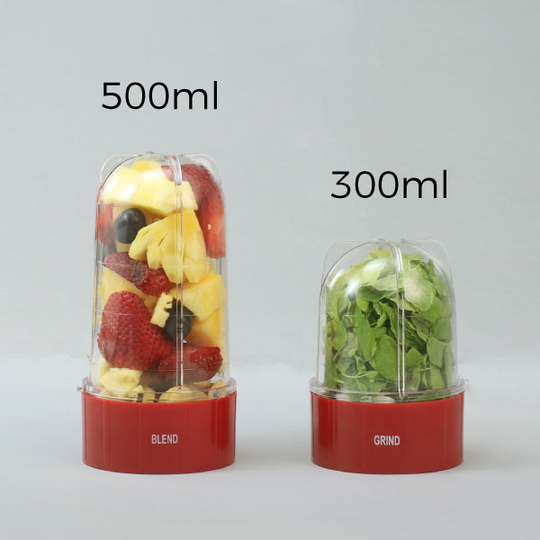 Nutri-blend 500W Juicer Mixer Grinder | Smoothie Maker Blender | 22,000 RPM Full Copper Motor | 2 Unbreakable Jars | Free Recipe Book by Chef Sanjeev Kapoor | 2 Year Warranty | Red