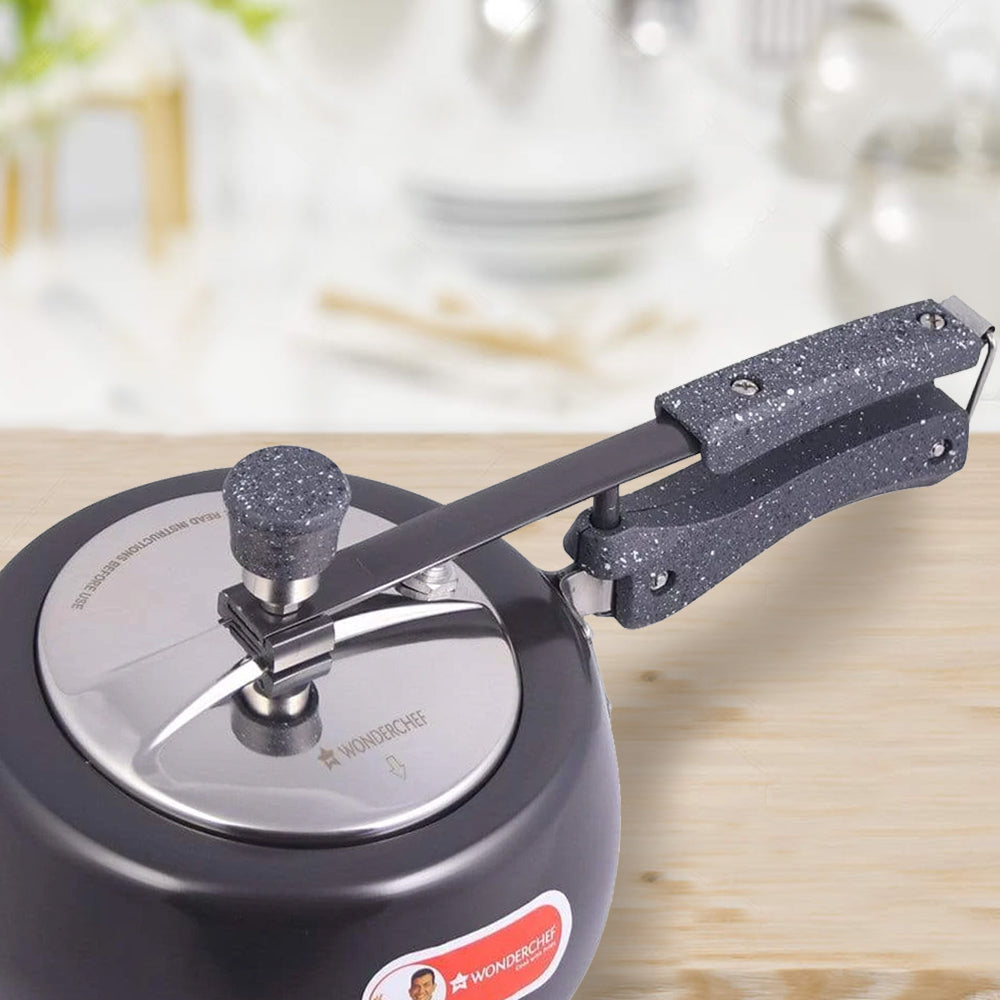 Taurus Hard Anodized 5L Inner Lid Pressure Cooker | Soft Touch Handles for Durability | Induction Friendly | Black