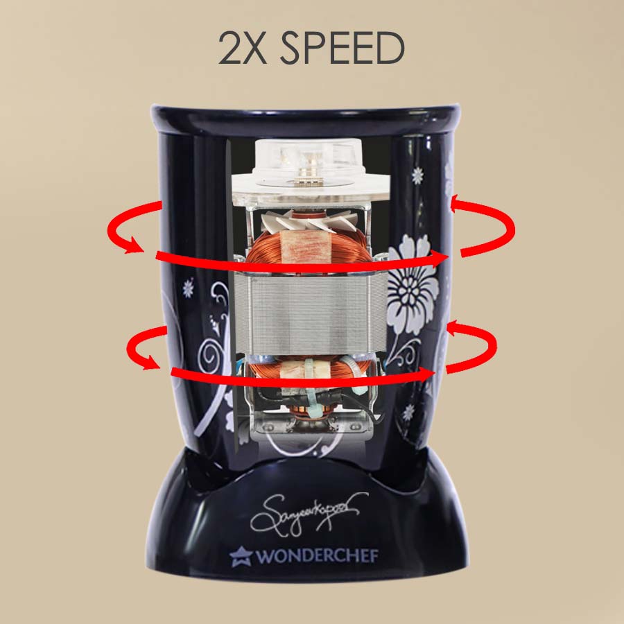Nutri-blend BOLT Mixer, Grinder, Blender & Smoothie Maker | 600W 22000 RPM 100% Full Copper Motor | Stainless steel Blades | 2 unbreakable jars with Sipper lid | 2 Year warranty | Recipe book by Chef Sanjeev Kapoor | Black
