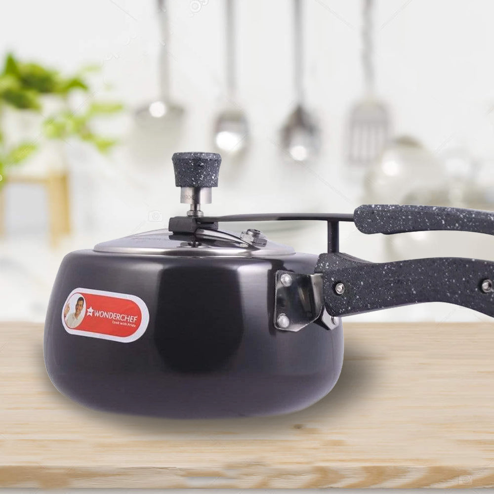 Taurus Hard Anodized 5L Inner Lid Pressure Cooker | Soft Touch Handles for Durability | Induction Friendly | Black