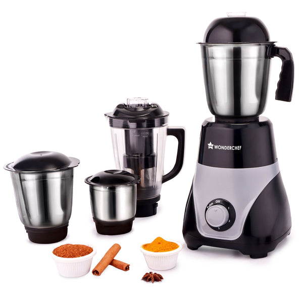 Vista Mixer Grinder | 4 Multi-purpose Jars | 750W | Sharp Stainless-steel Blades | For Masalas, Chutneys, Fresh Fruit Juices | 3-Speed Control | Advanced Safety Features | 2-Year Warranty