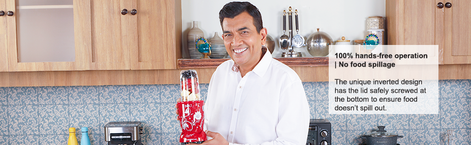 Nutri-blend Juicer, Mixer, Grinder, Smoothie Maker & Chopper | Complete Kitchen Machine | 22000 RPM Blender, Chopper, Juicer | 500W 100% Full Copper Motor | SS Blades | 4 Unbreakable Jars | 2 Years Warranty | Recipe Book By Chef Sanjeev Kapoor | Red